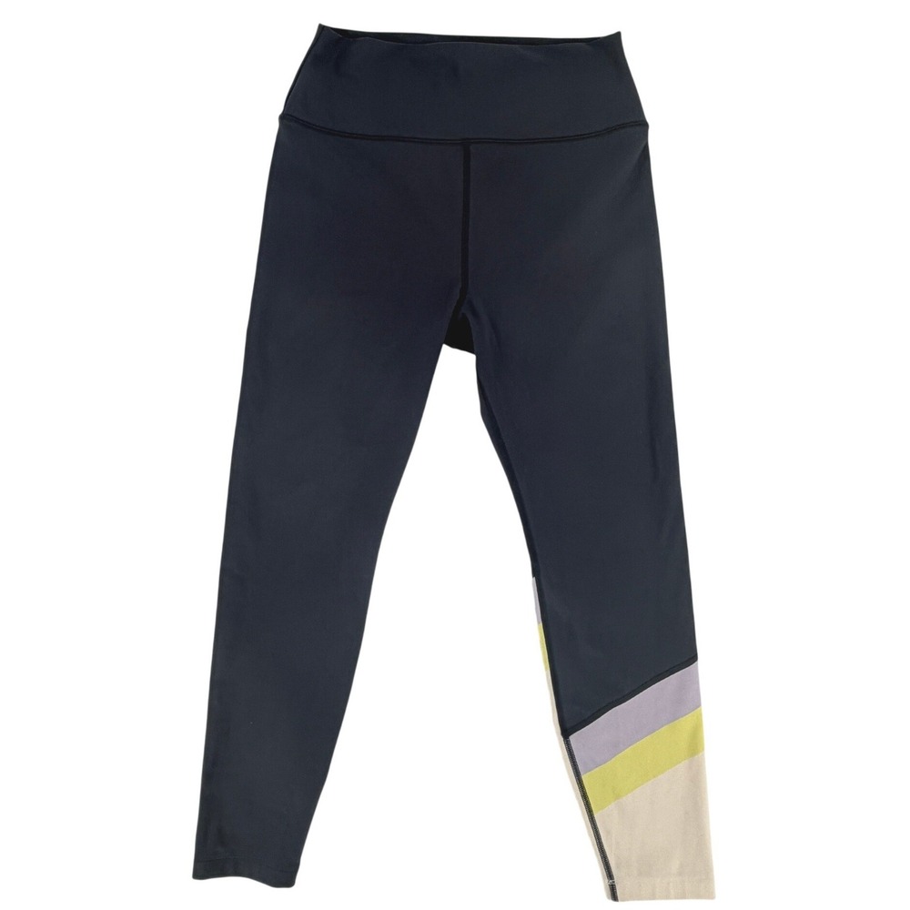 Peloton Womens Black Colorblock High Waisted Active Leggings Size L RN150110